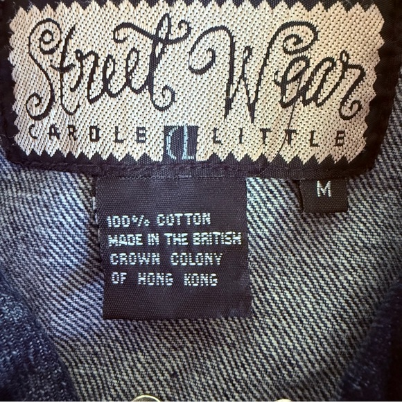 Vintage 70s Carole Little Street Wear Denim Vest Patchwork Western Boho Hippie M - Picture 7 of 8